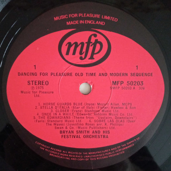 Bryan Smith And His Festival Orchestra : Dancing For Pleasure (LP, Album)