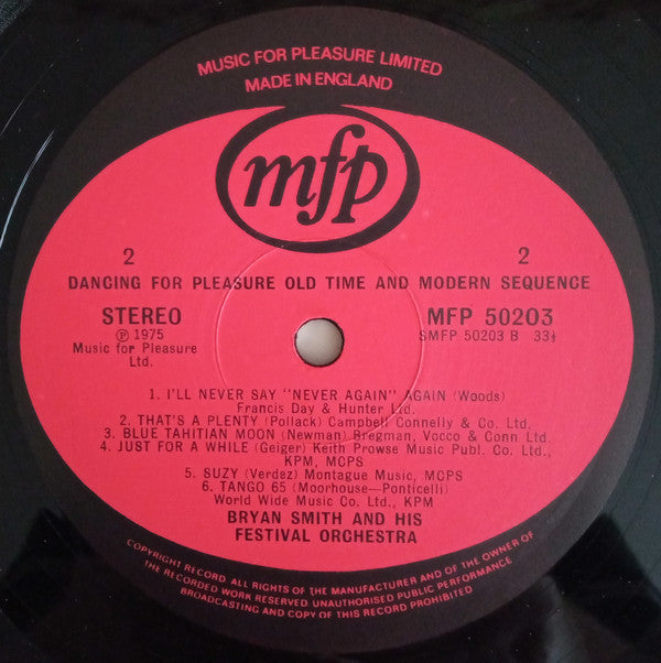 Bryan Smith And His Festival Orchestra : Dancing For Pleasure (LP, Album)