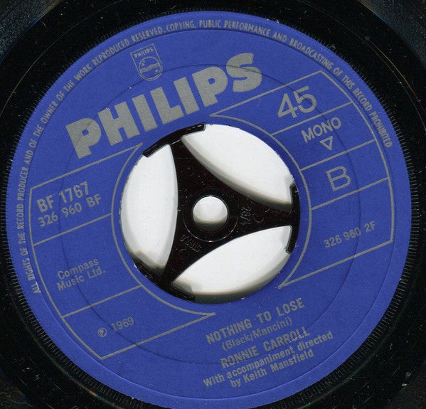 Ronnie Carroll : My Heart Cries For You (7", Mono)