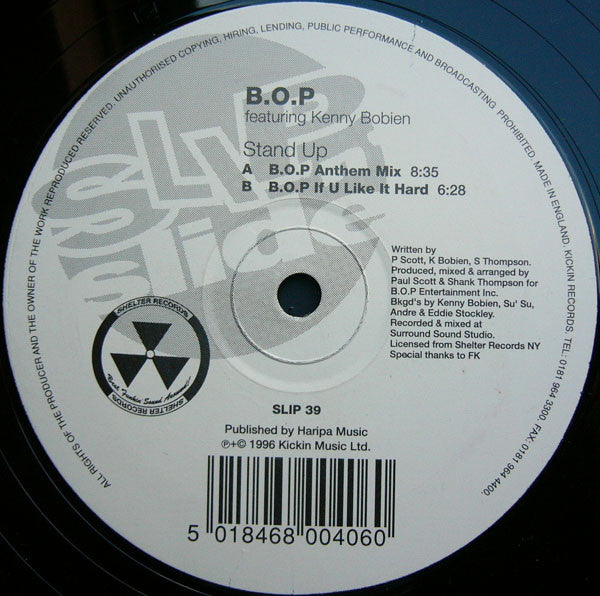 B.O.P. Featuring Kenny Bobien : Stand Up (12")