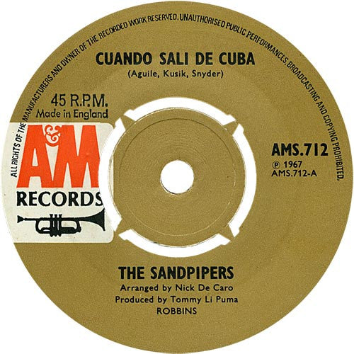 The Sandpipers : Cuando Salí De Cuba / Softly As I Leave You (7")