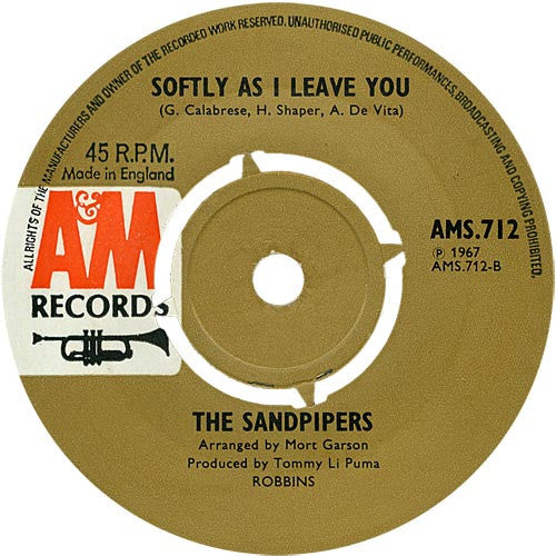 The Sandpipers : Cuando Salí De Cuba / Softly As I Leave You (7")