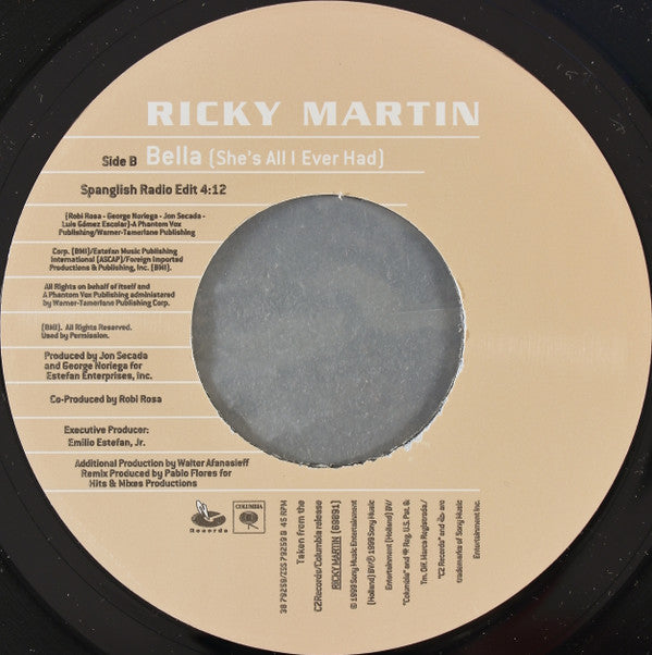 Ricky Martin : She's All I Ever Had (7", Single)