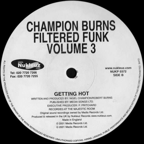 Champion Burns : Filtered Funk Volume 3 (12")