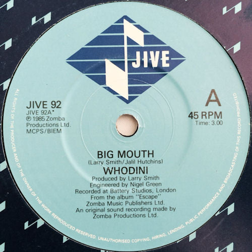 Whodini : Big Mouth (7")