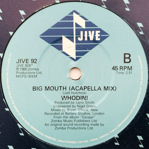 Whodini : Big Mouth (7")