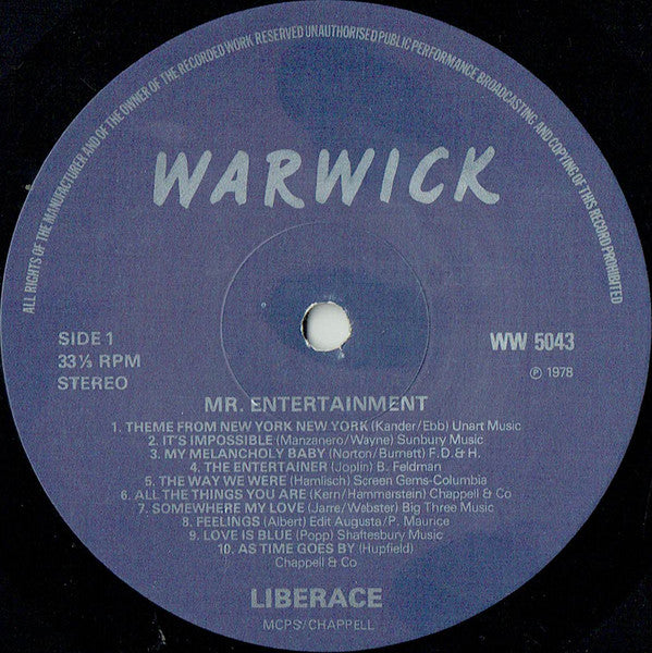 Liberace : Mr. Entertainment (LP, Comp)