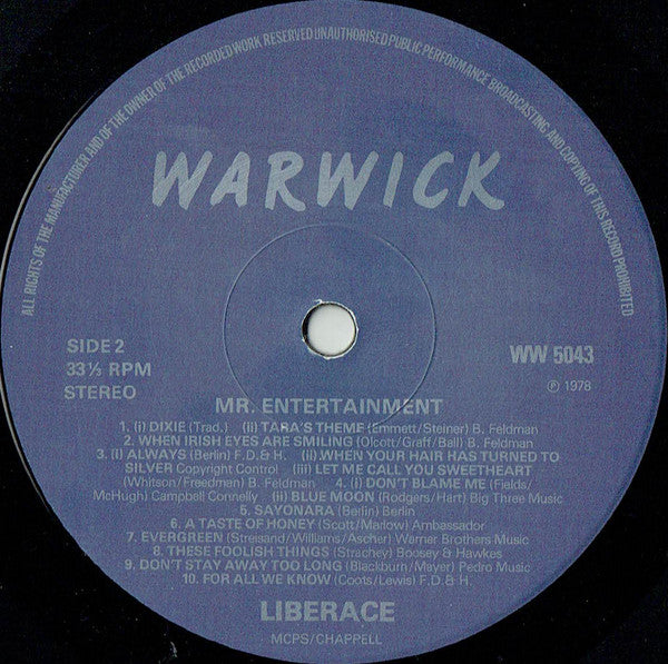 Liberace : Mr. Entertainment (LP, Comp)