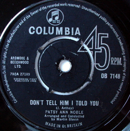 Patsy Ann Noble : It's Better To Cry Today (7", Single)