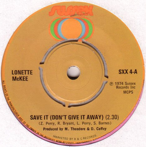 Lonette McKee : Save It (Don't Give It Away) (7", Single)