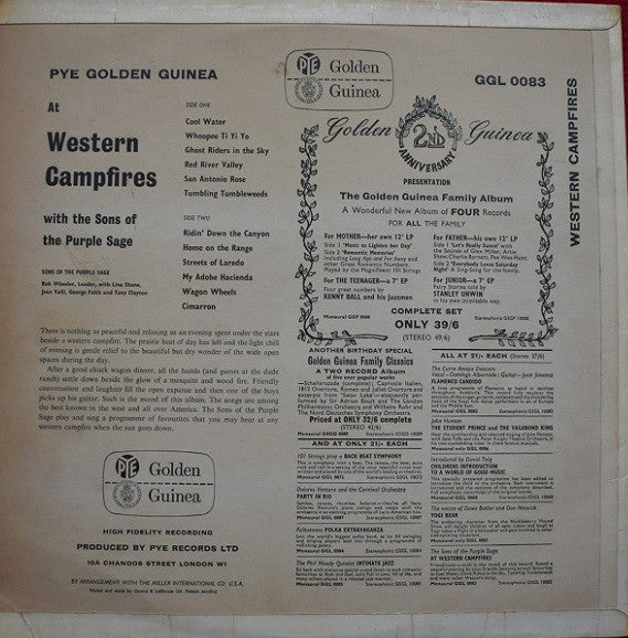 The Sons Of The Purple Sage : At Western Campfires (LP, Album)
