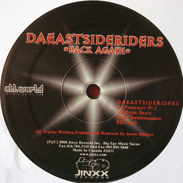 Da Eastsideriders : Back Again (12")