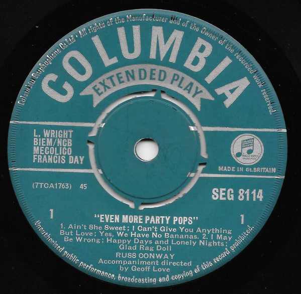 Russ Conway : Even More Party Pops (7", EP, Gre)