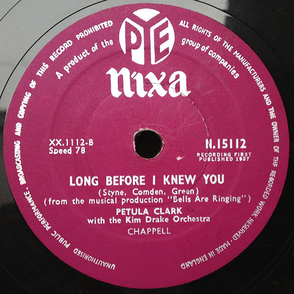 Petula Clark : Alone / Long Before I Knew You (10")