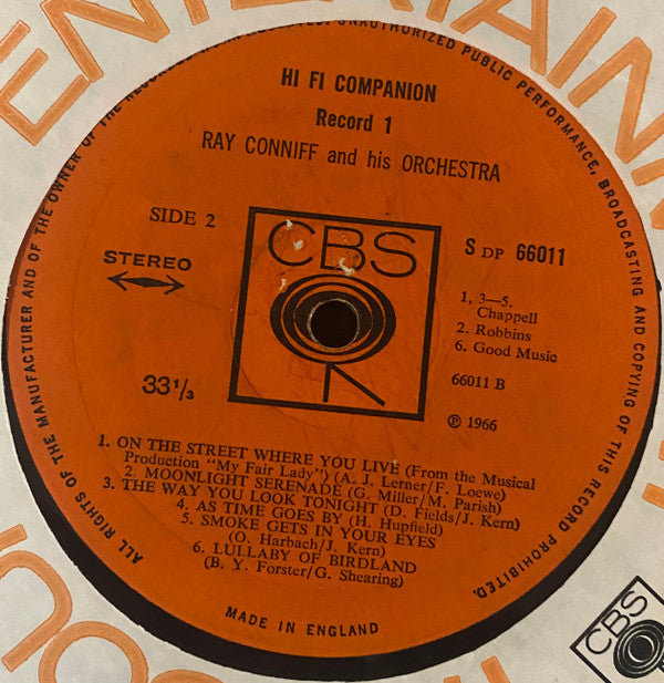 Ray Conniff And His Orchestra & Chorus : Hi Fi Companion (2xLP, Comp, RE)