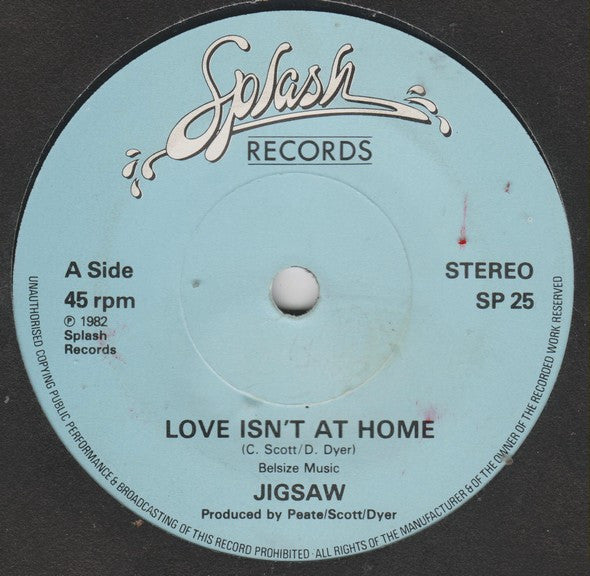 Jigsaw (3) : Love Isn't At Home (7")