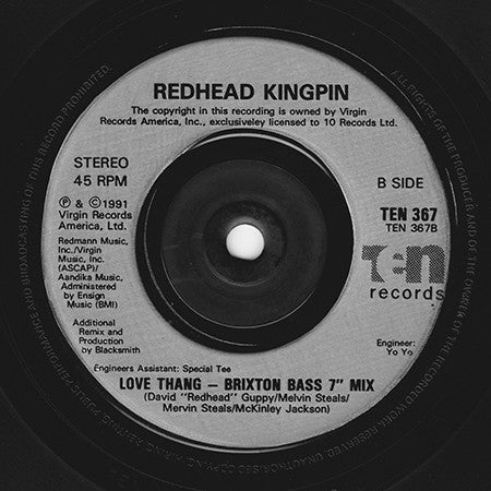 Redhead Kingpin And The FBI : Love Thang (7", Single)
