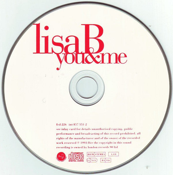 Lisa B : You & Me (CD, Maxi)