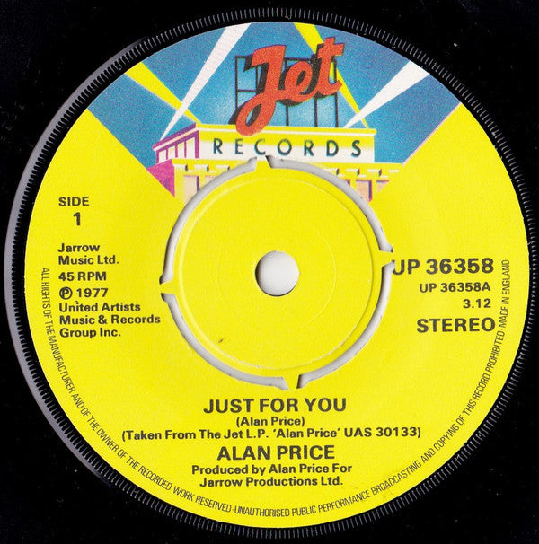 Alan Price : Just For You (7", Single)