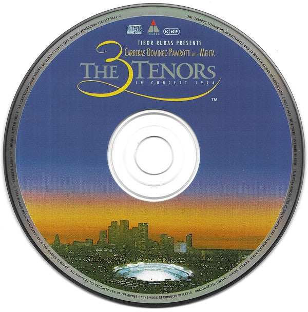 José Carreras - Placido Domingo - Luciano Pavarotti With Zubin Mehta : The 3 Tenors In Concert 1994 (CD, Album)
