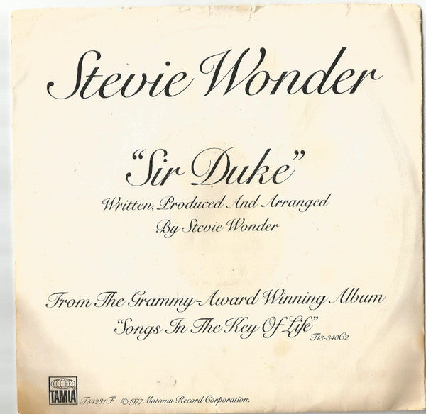 Stevie Wonder : Sir Duke (7", Single)