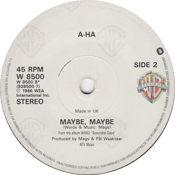 a-ha : Cry Wolf (7", Single, Pap)