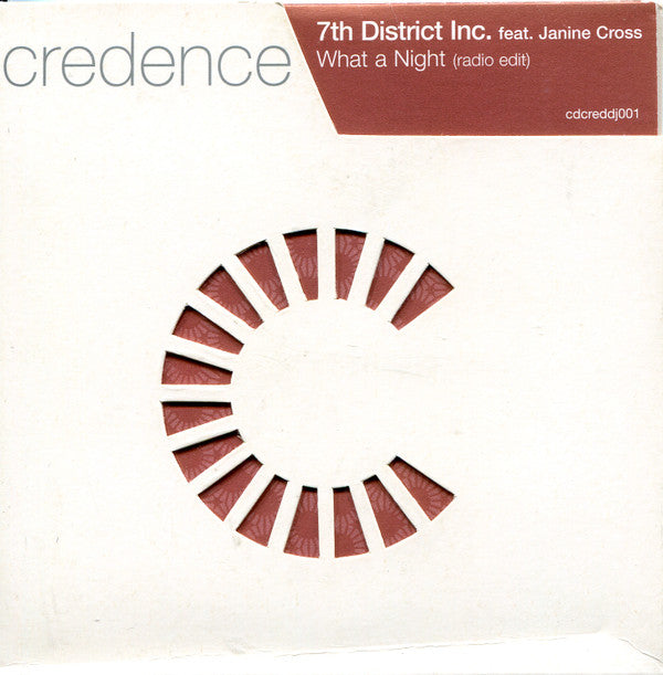 7th District Inc. Feat. Janine Cross : What A Night (CD, Single, Promo)