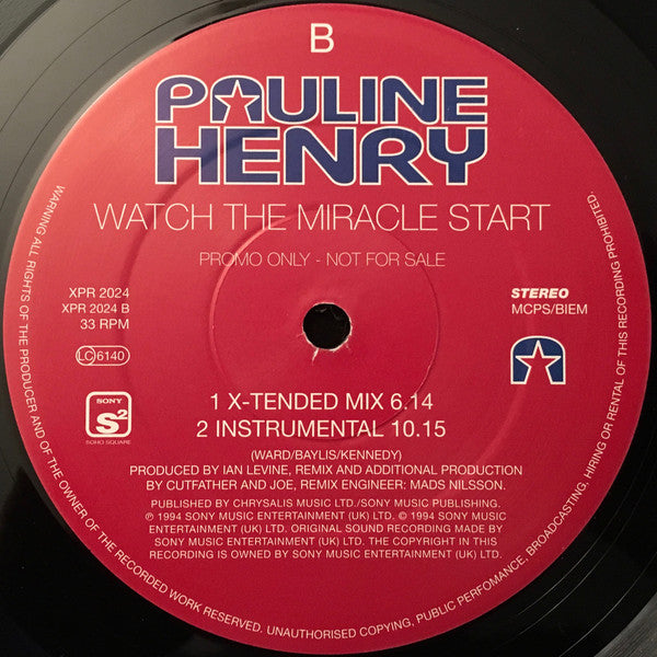 Pauline Henry : Watch The Miracle Start (12", Promo)