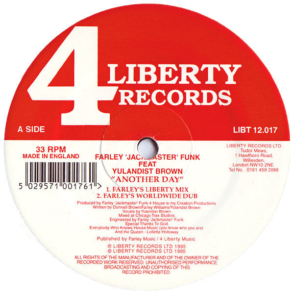 Farley "Jackmaster" Funk Feat Yulandist Brown : Another Day (12")