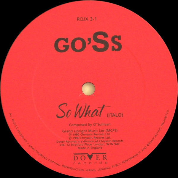 Gilbert O'Sullivan : So What (E'-Allora) (12")