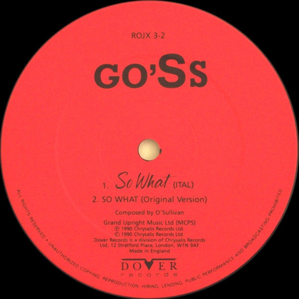 Gilbert O'Sullivan : So What (E'-Allora) (12")