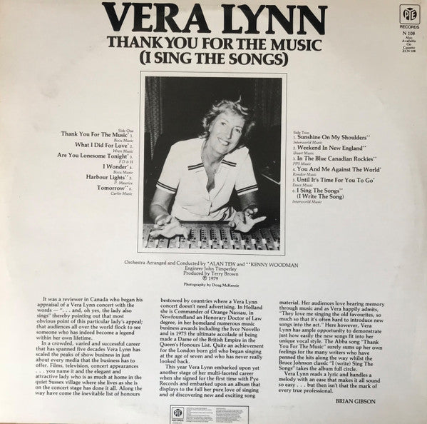 Vera Lynn : Thank You For The Music (I Sing The Songs) (LP, Album)
