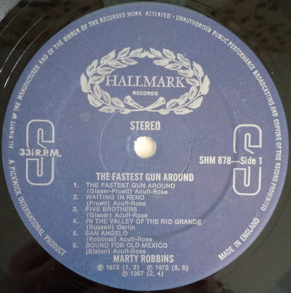 Marty Robbins : The Fastest Gun Around (LP, Album, Comp)