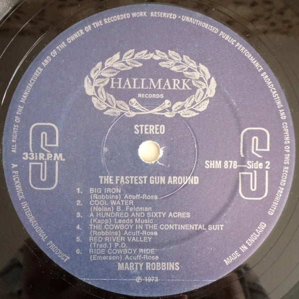 Marty Robbins : The Fastest Gun Around (LP, Album, Comp)