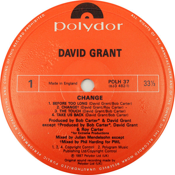 David Grant : Change (LP, Album)