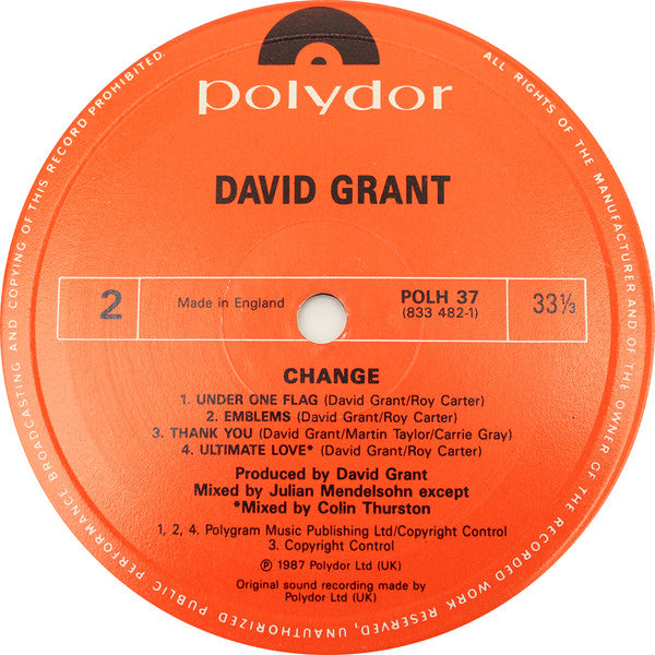 David Grant : Change (LP, Album)