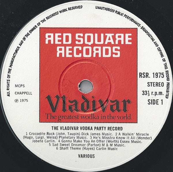 Unknown Artist : The Vladivar Vodka Party Record (LP)