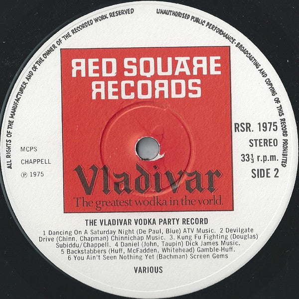 Unknown Artist : The Vladivar Vodka Party Record (LP)