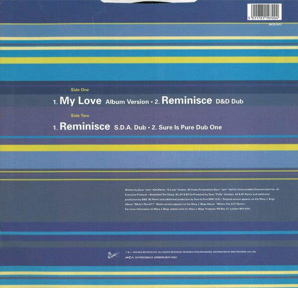 Mary J. Blige : My Love / Reminisce (12", Sec)