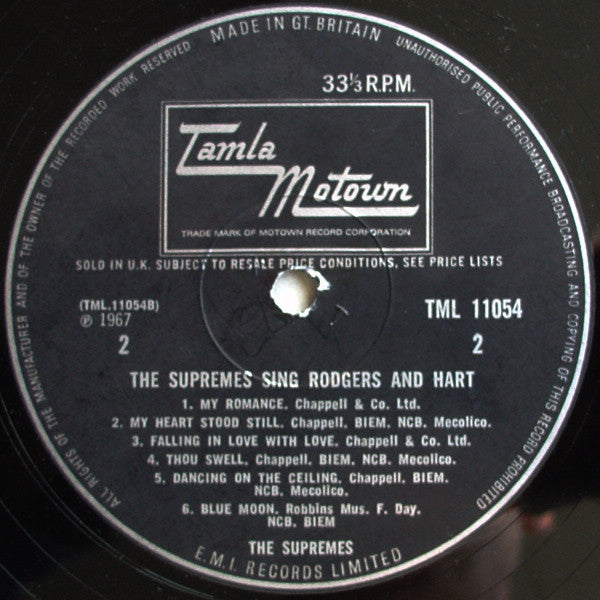 The Supremes : The Supremes Sing Rodgers & Hart (LP, Album, Mono)