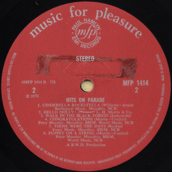 Alan Moorhouse And His Bond Street Brigade : Hits On Parade In New Swinging Military Style (LP)