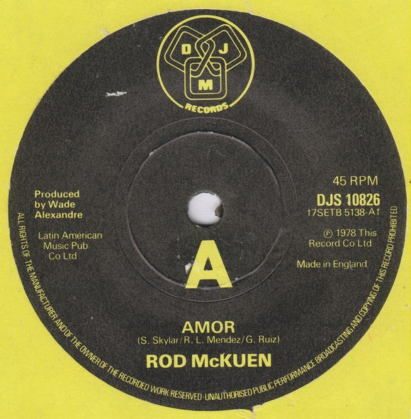 Rod McKuen : Amor (7", Single)
