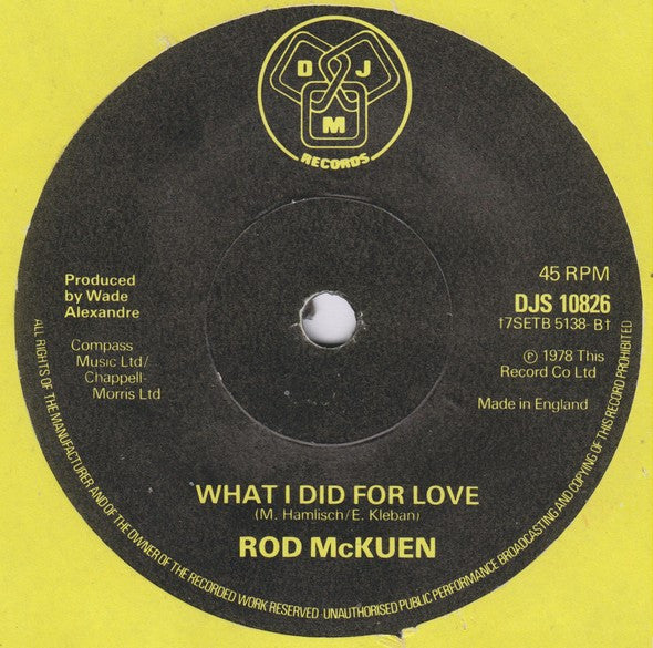 Rod McKuen : Amor (7", Single)