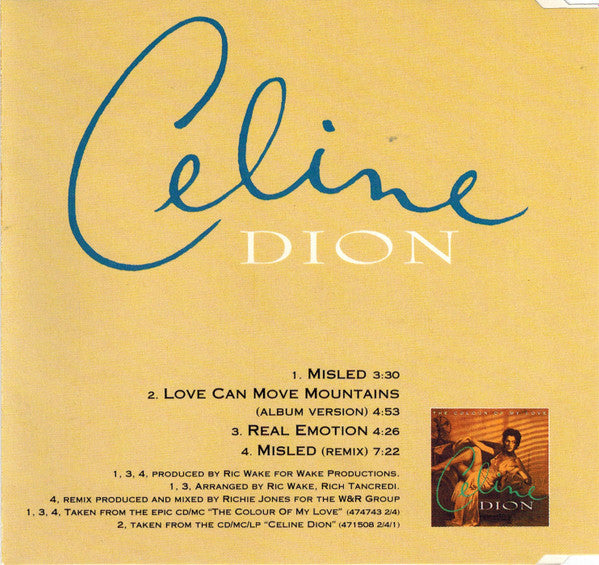 Céline Dion : Misled (CD, Maxi)