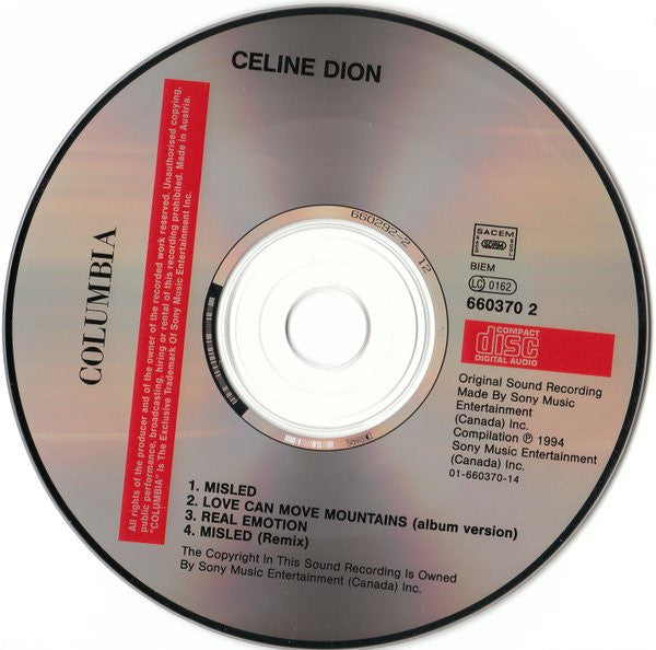 Céline Dion : Misled (CD, Maxi)