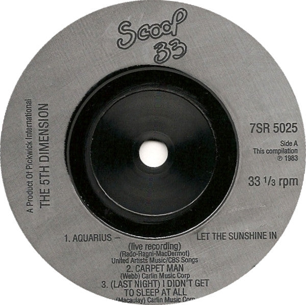 The Fifth Dimension : Fifth Dimension (7", Album, Comp)