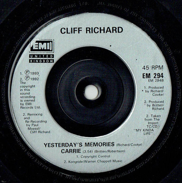Cliff Richard : Healing Love (7")