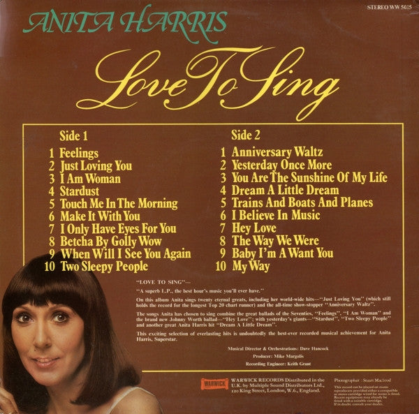 Anita Harris : Love To Sing (LP)