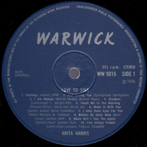 Anita Harris : Love To Sing (LP)