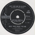 Gary Lewis & The Playboys : Save Your Heart For Me (7", Single)